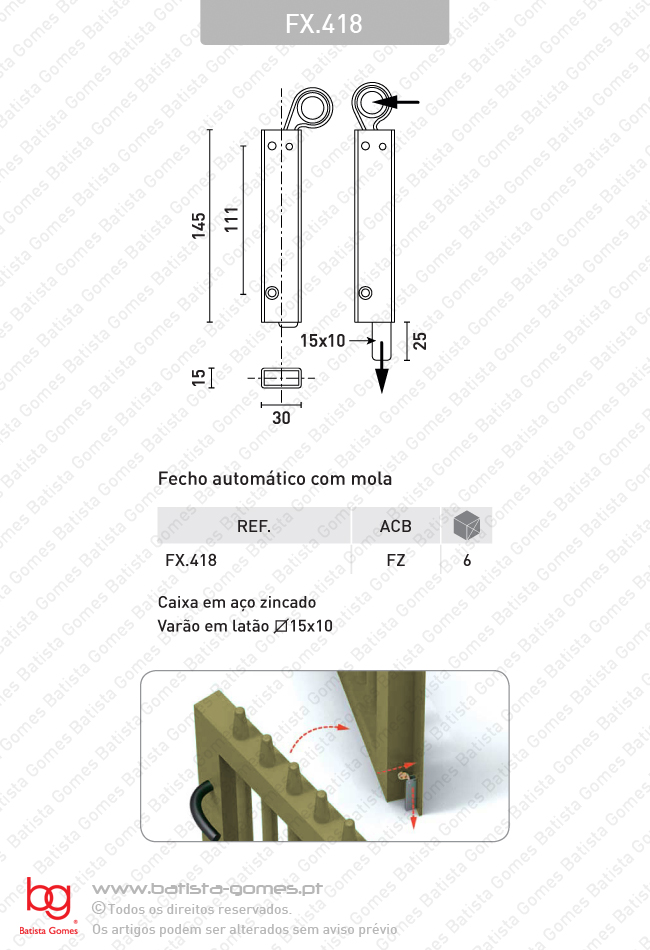 Fecho autom�tico com mola